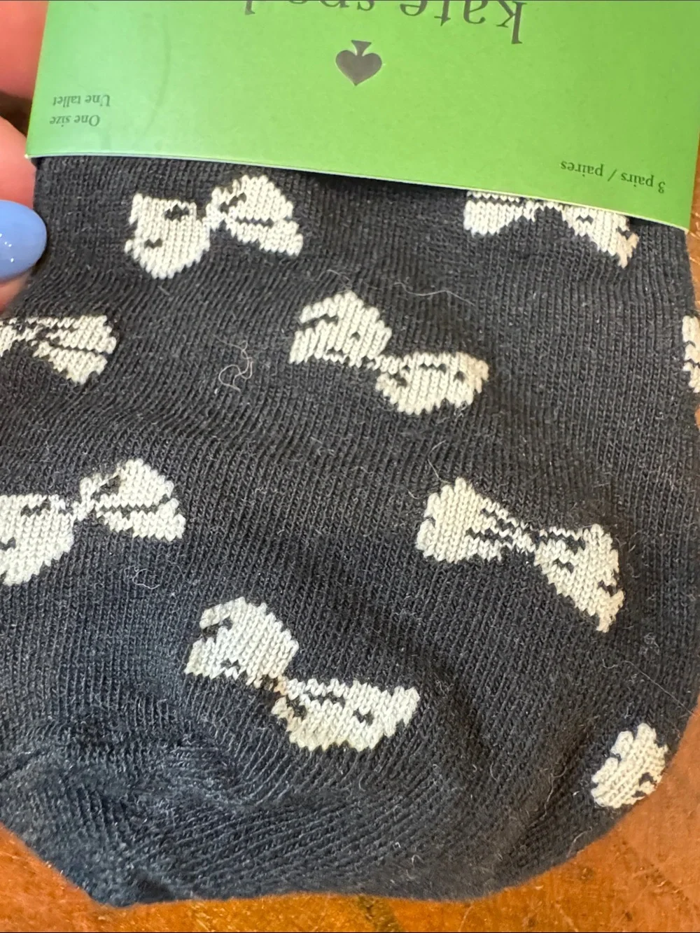 kate spade Women's Black & White Bow Quarter Socks - 3 Pack